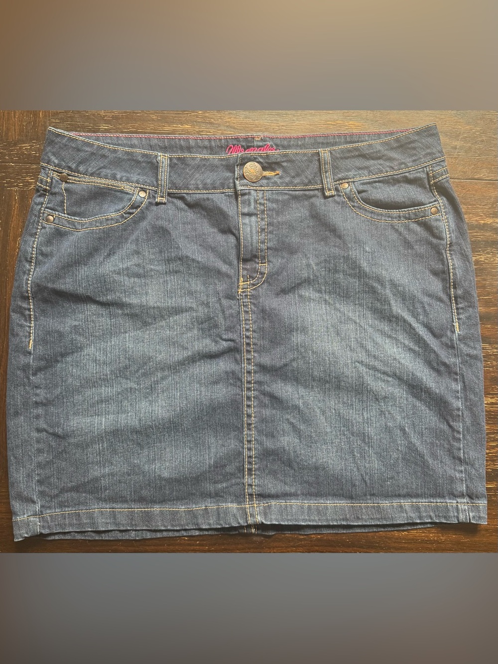 Wrangler  Blue Denim Straight Skirt Vintage